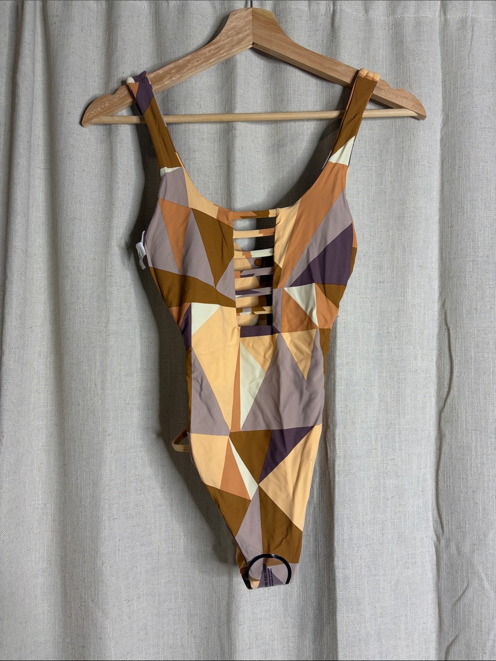Volcom Multi-Color Geometric Cutout One-Piece - Picture 5 of 6